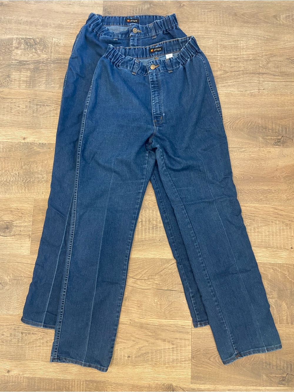 2x USA PROPS VTG Mens Jeans Stretch Panel Straight Leg High Waist Size 12